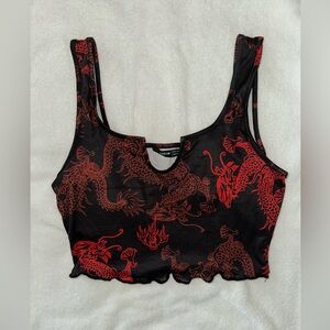 SHEIN DRAGON CROP TOP (Size XS)